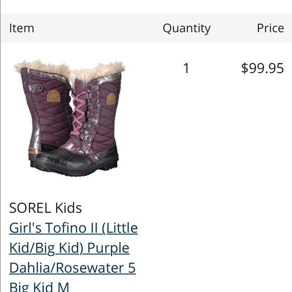 Girls sorel snow boots size 5 - Picture 2 of 4